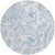 8' Sky Blue Denim Blue And Ivory Round Paisley Washable Indoor Outdoor Area Rug