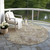 8' Beige And Brown Round Abstract Washable Indoor Outdoor Area Rug