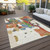 10' X 14' Ivory Pink And Green Abstract Washable Indoor Outdoor Area Rug