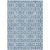10' X 14' Denim Blue And Ivory Geometric Washable Indoor Outdoor Area Rug