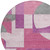 8' Blush And Mauve Round Geometric Washable Indoor Outdoor Area Rug