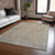 9' X 12' Tan Gray And Brown Oriental Washable Indoor Outdoor Area Rug