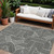10' X 14' Black And Ivory Abstract Washable Indoor Outdoor Area Rug