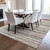 9' X 12' Ivory Brown And Gray Striped Washable Indoor Outdoor Area Rug