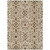 8' X 10' Ivory Brown And Red Floral Washable Indoor Outdoor Area Rug