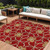 9' X 12' Orange And Gold Geometric Washable Indoor Outdoor Area Rug