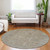 8' Tan Gray And Brown Round Oriental Washable Indoor Outdoor Area Rug
