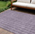 9' X 12' Purple And Ivory Striped Washable Indoor Outdoor Area Rug