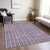 9' X 12' Purple And Ivory Striped Washable Indoor Outdoor Area Rug