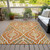 8' X 10' Orange Peach And Ivory Floral Washable Indoor Outdoor Area Rug