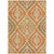 8' X 10' Orange Peach And Ivory Floral Washable Indoor Outdoor Area Rug