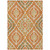 8' X 10' Orange Peach And Ivory Floral Washable Indoor Outdoor Area Rug
