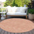 8' Copper And Ivory Round Geometric Washable Indoor Outdoor Area Rug