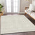 9' X 12' Ivory And Beige Floral Washable Indoor Outdoor Area Rug