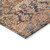 8' Terra Cotta And Charcoal Round Damask Washable Indoor Outdoor Area Rug