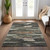 8' X 10' Charcoal Copper And Ivory Abstract Washable Indoor Outdoor Area Rug
