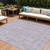8' X 10' Lavender And Ivory Geometric Washable Indoor Outdoor Area Rug