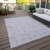 8' X 10' Lavender And Ivory Geometric Washable Indoor Outdoor Area Rug