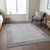 10' X 14' Taupe Beige And Blue Geometric Washable Indoor Outdoor Area Rug