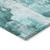 9' X 12' Teal Floral Washable Non Skid Indoor Outdoor Area Rug