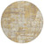 8' Gold Brown And Beige Round Abstract Washable Indoor Outdoor Area Rug