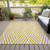 10' X 14' Gold and White Geometric Washable Non Skid Indoor Outdoor Area Rug
