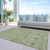 10' X 14' Mint Green Brown And Gray Floral Washable Indoor Outdoor Area Rug