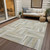 8' X 10' Ivory Beige And Gray Geometric Washable Indoor Outdoor Area Rug