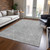9' X 12' Gray And Ivory Geometric Washable Indoor Outdoor Area Rug