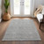 9' X 12' Gray And Ivory Geometric Washable Indoor Outdoor Area Rug