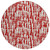 8' Red And Ivory Round Abstract Washable Indoor Outdoor Area Rug