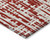 8' Red And Ivory Round Abstract Washable Indoor Outdoor Area Rug
