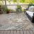 9' X 12' Beige Pink And Blue Abstract Washable Indoor Outdoor Area Rug
