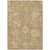 9' X 12' Khaki And Brown Damask Washable Indoor Outdoor Area Rug