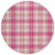 8' Blush Ivory And Copper Round Plaid Washable Indoor Outdoor Area Rug