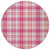 8' Blush Ivory And Copper Round Plaid Washable Indoor Outdoor Area Rug