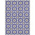 9' X 12' Navy Blue And Ivory Floral Medallion Washable Indoor Outdoor Area Rug