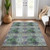 8' X 10' Purple and Green Floral Medallion Washable Non Skid Indoor Outdoor Area Rug