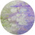8' Purple Lilac And Artichoke Green Round Abstract Washable Indoor Outdoor Area Rug