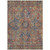 8' X 10' Red Orange and Blue Oriental Washable Non Skid Indoor Outdoor Area Rug