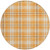 8' Orange Blue And Ivory Round Plaid Washable Indoor Outdoor Area Rug