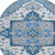 8' Blue Gray And Ivory Round Oriental Washable Indoor Outdoor Area Rug