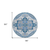 8' Blue Gray And Ivory Round Oriental Washable Indoor Outdoor Area Rug