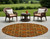 8' Round Orange and Rust Round Floral Medallion Washable Non Skid Indoor Outdoor Area Rug