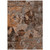 9' X 12' Brown Terracotta and Gray Floral Washable Non Skid Indoor Outdoor Area Rug