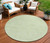 8' Artichoke Green And Mint Green Round Floral Washable Indoor Outdoor Area Rug