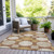 8' X 10' Brown Beige And Ivory Geometric Washable Indoor Outdoor Area Rug