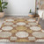 8' X 10' Brown Beige And Ivory Geometric Washable Indoor Outdoor Area Rug