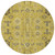 8' Gold Wheat And Gray Round Oriental Washable Indoor Outdoor Area Rug