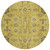 8' Gold Wheat And Gray Round Oriental Washable Indoor Outdoor Area Rug
